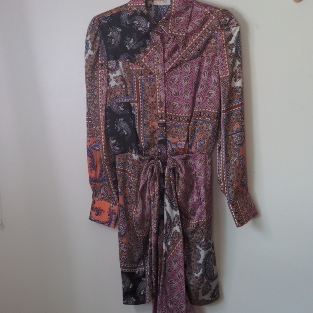 𝅺petersyn Agnes Paisley Print Shirt Dress NWT - Picture 9 of 14